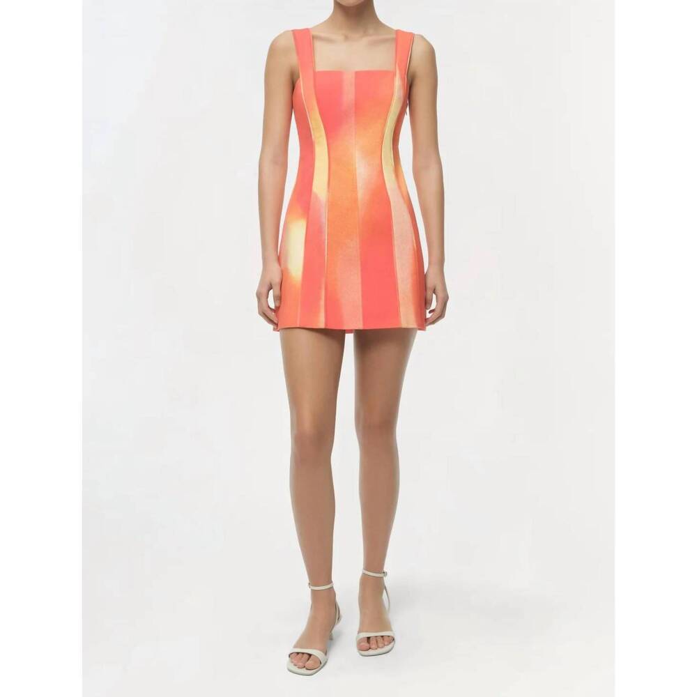 NEW SIMKHAI calyx mini dress in golden hour sunset